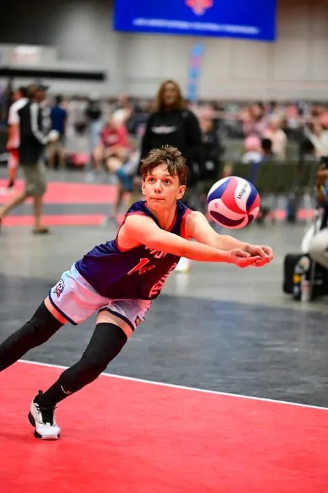 Youth volleyball action photography at AAU volleyball