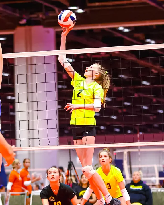 Youth volleyball action photography