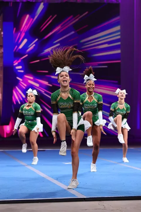 Cheer and dance action photography at American Youth Football & Cheer