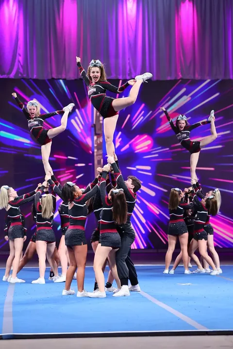 Cheer and dance action photography at American Youth Football & Cheer