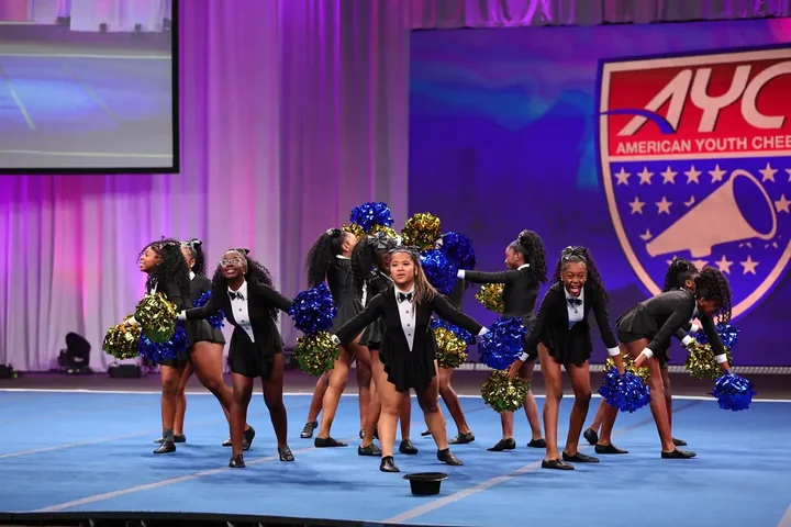 Cheer and dance action photography at American Youth Football & Cheer