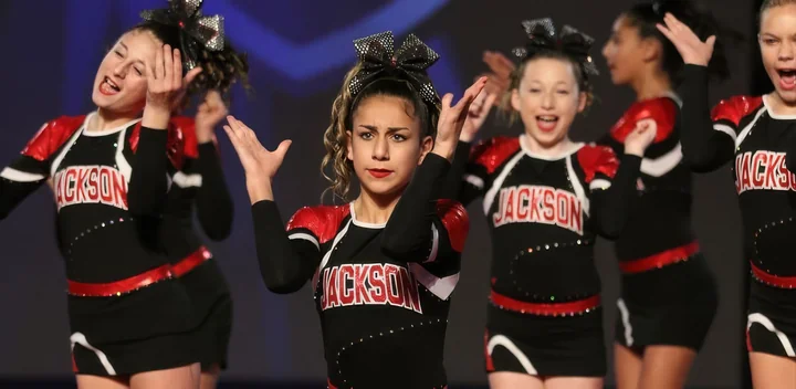 Cheer and dance action photography at American Youth Football & Cheer