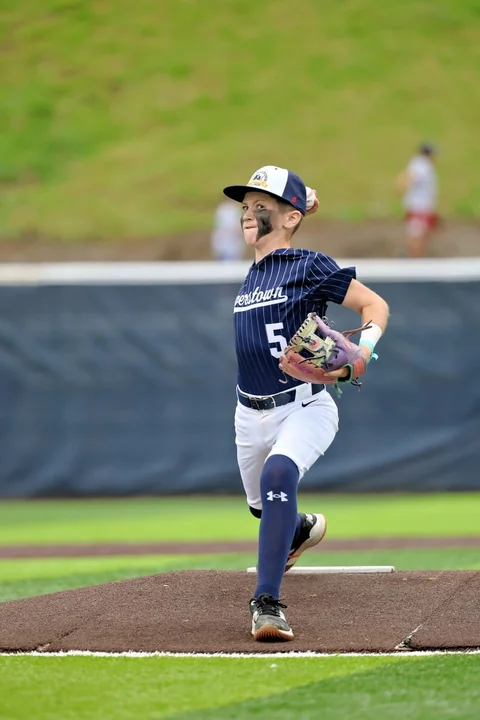 Youth baseball action photography at Cooperstown All Star Village