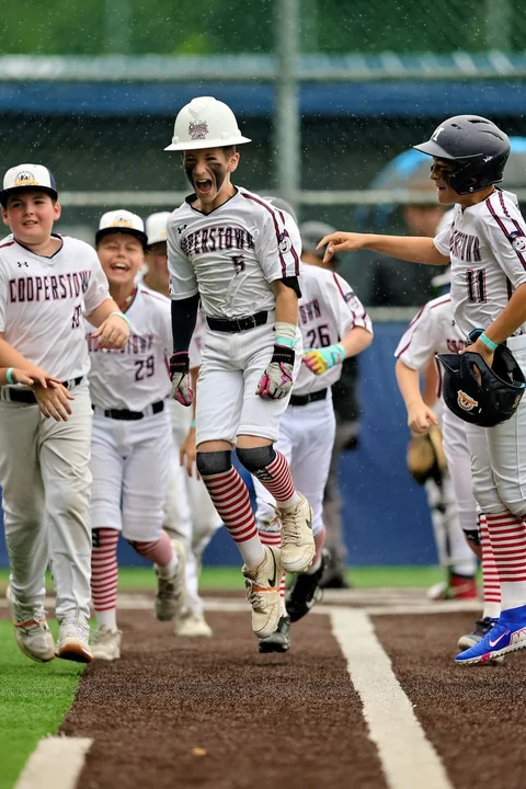 Youth baseball action photography at Cooperstown All Star Village