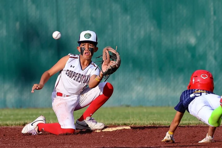 Youth baseball action photography at Cooperstown All Star Village