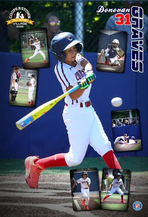 Custom player poster from Cooperstown All Star Village