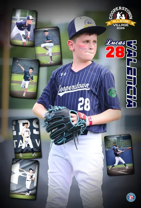 Custom player poster from Cooperstown All Star Village