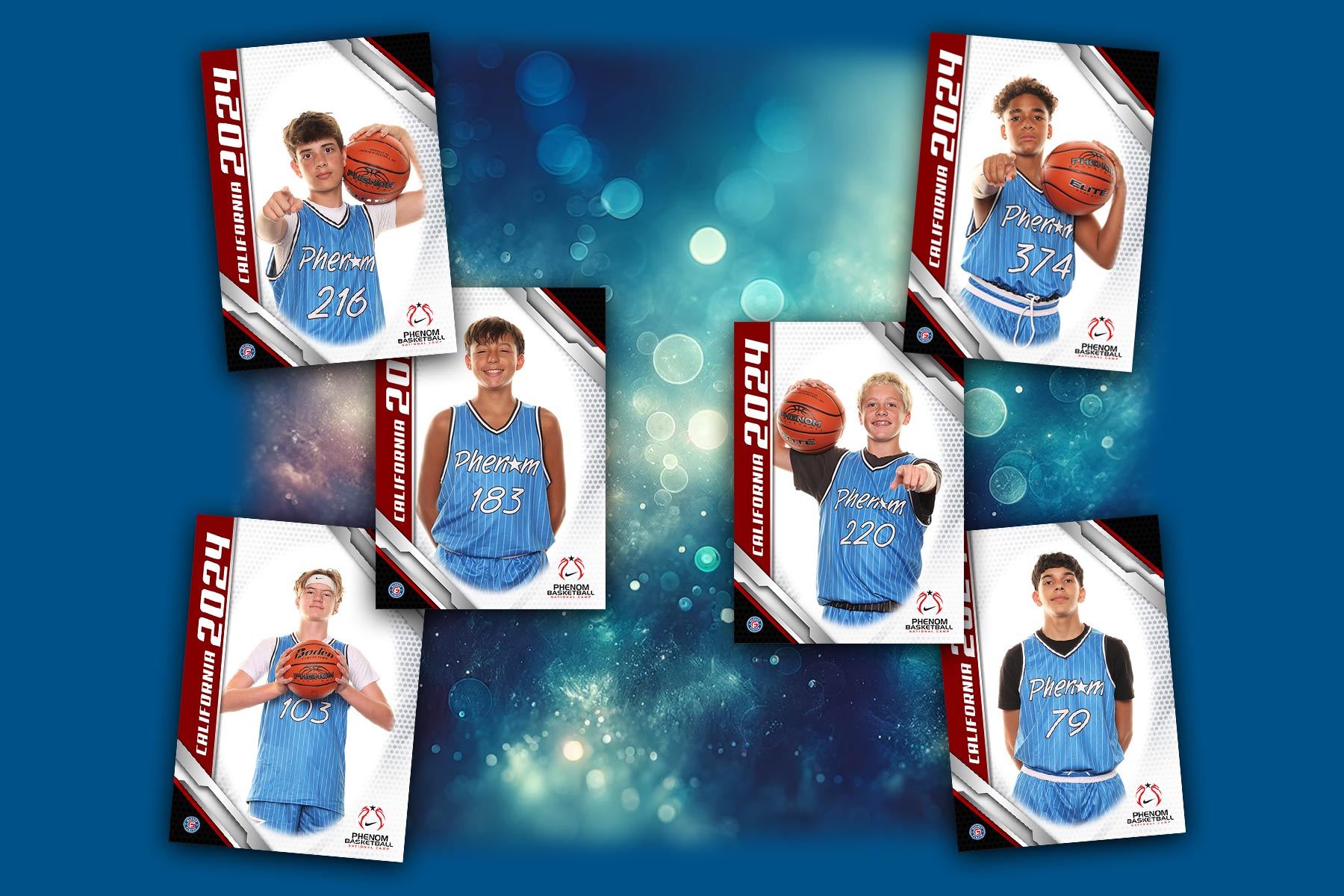 Sample printed studio photos of Phenom players