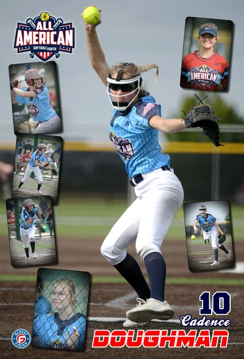 Custom softball action poster