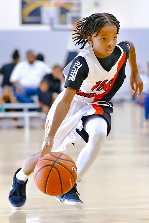 Youth basketball action photography