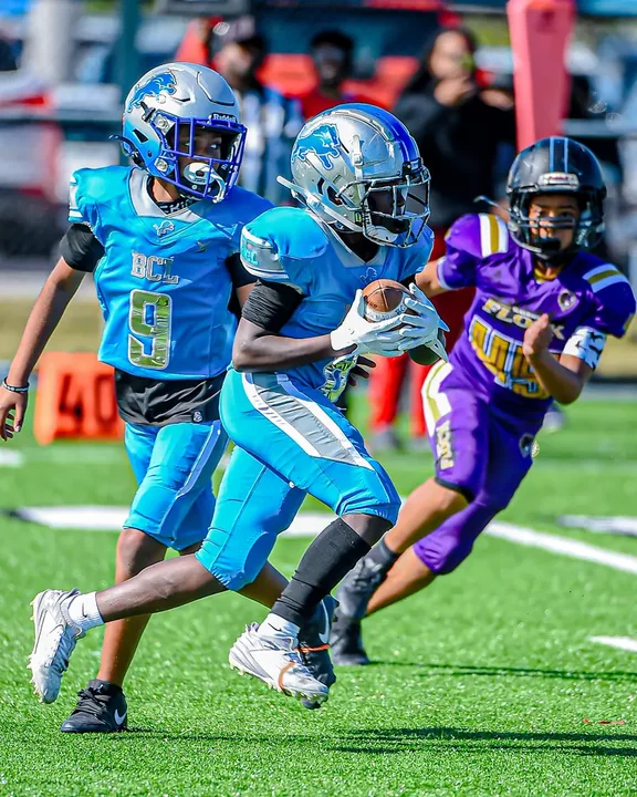 Youth football action photography