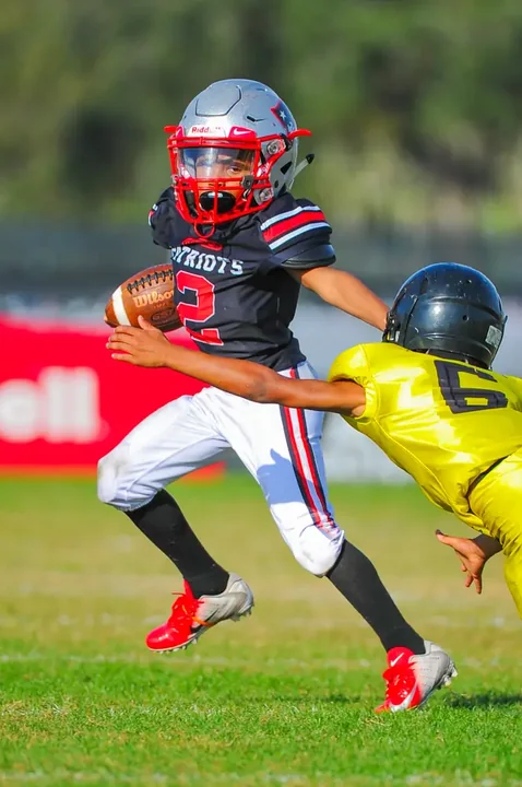 Youth football action photography