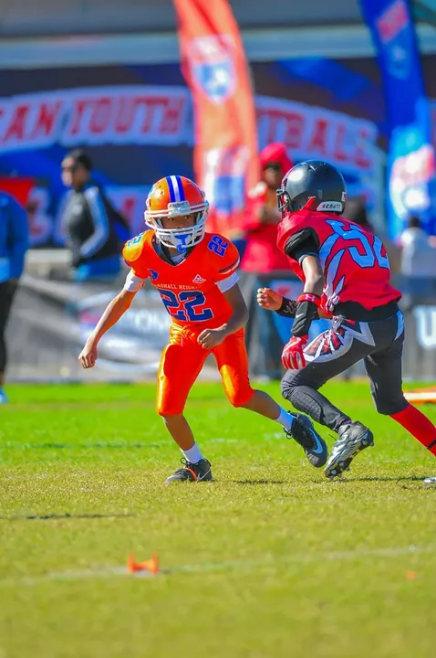 Youth football action photography